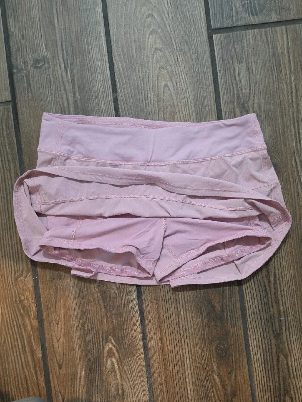 Lululemon size 12 Light Pink Athletic Mini Skirt with Layered Panels